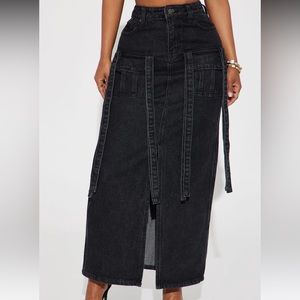 Strung out denim Maxi skirt